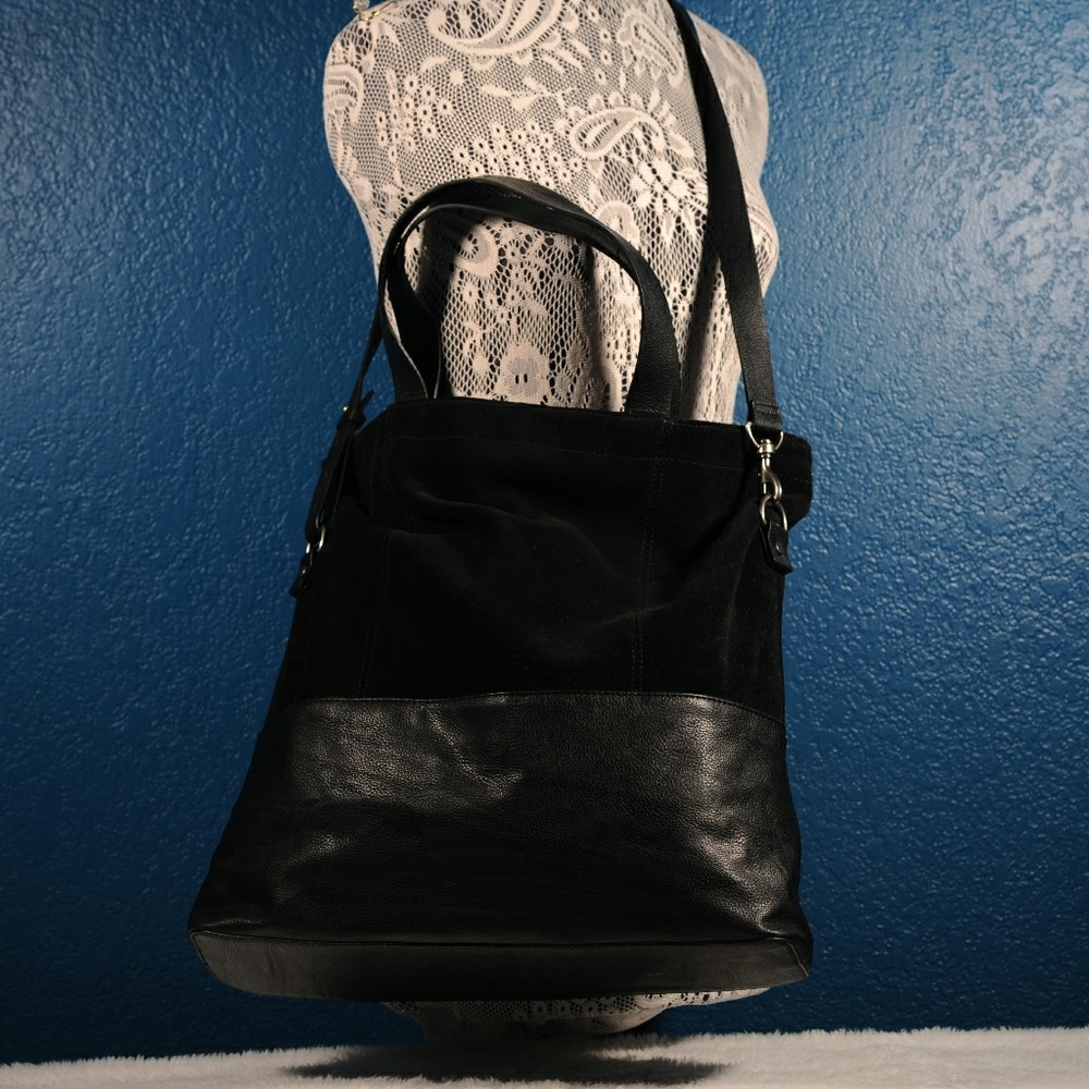 Black suede bag